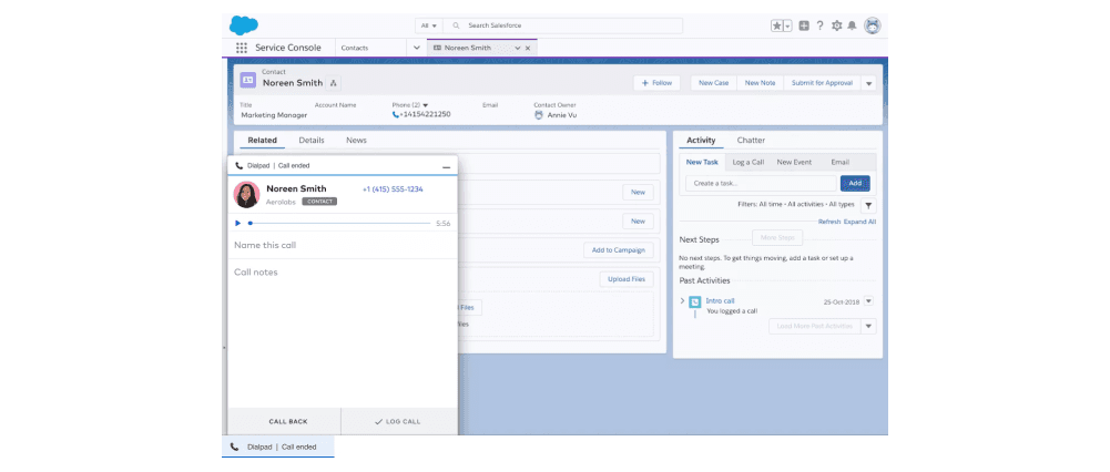 Post call logging in Salesforce