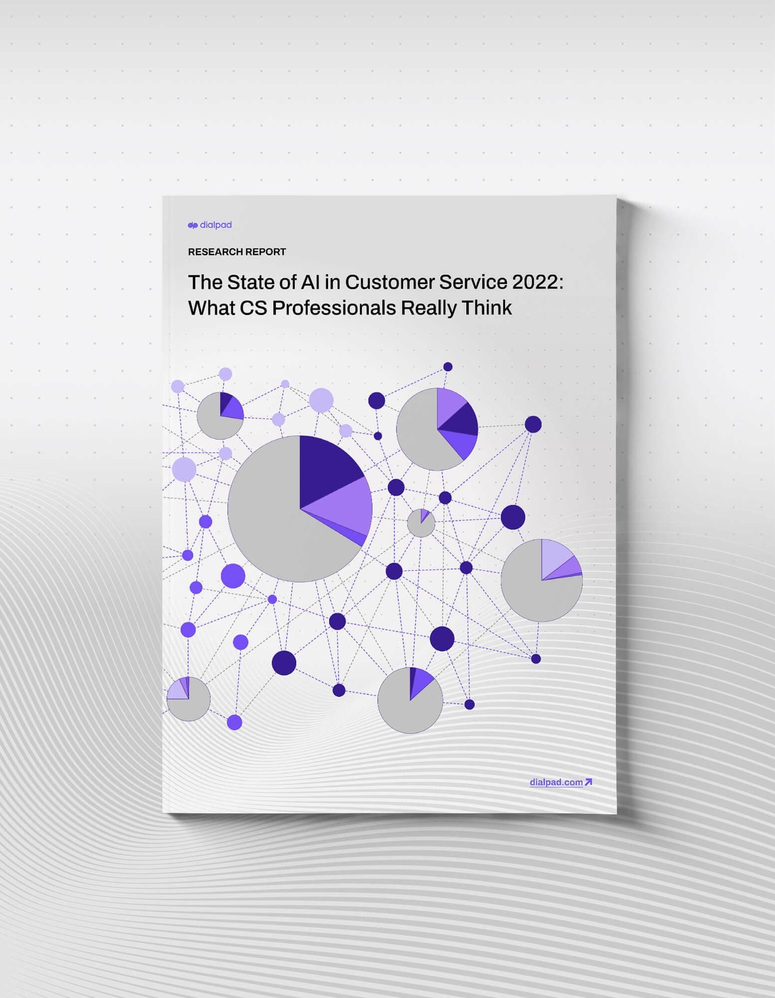 Mockup of an report titled State of AI in Customer Service Report 2022