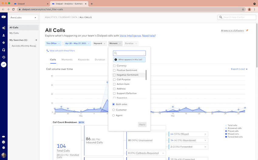 Custom moments analytics in dialpad contact center blog size