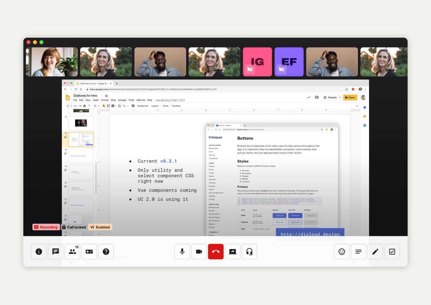 Dialpad's screen sharing feature