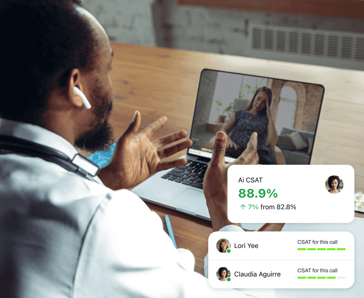 Screenshot of Dialpads Ai predictive CSAT feature