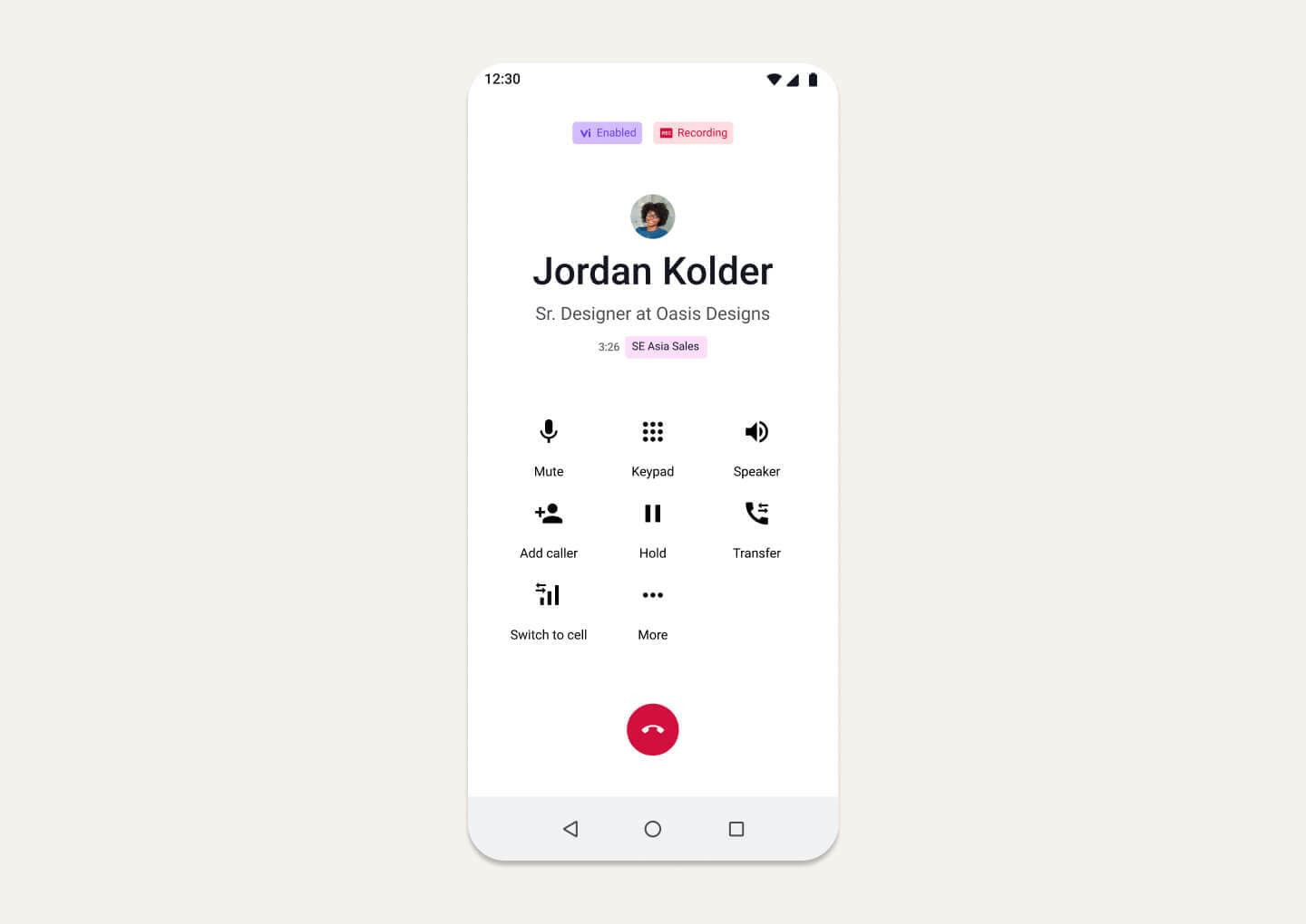 Single Item Card Mobile record