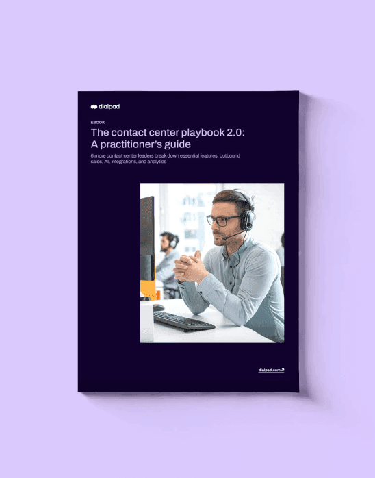 Mockup of an ebook titled The Contact Center Playbook 2.0: A Practitioner's Guide