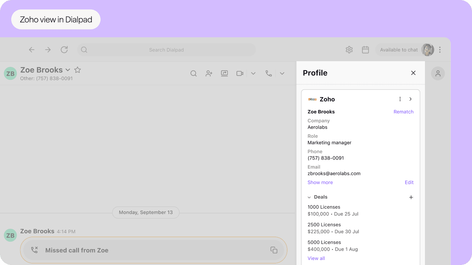 Zoho Integration