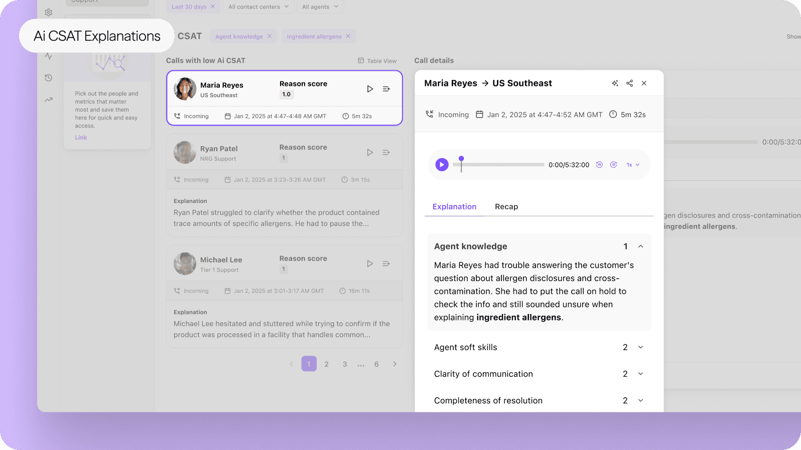 Ai CSAT explanations