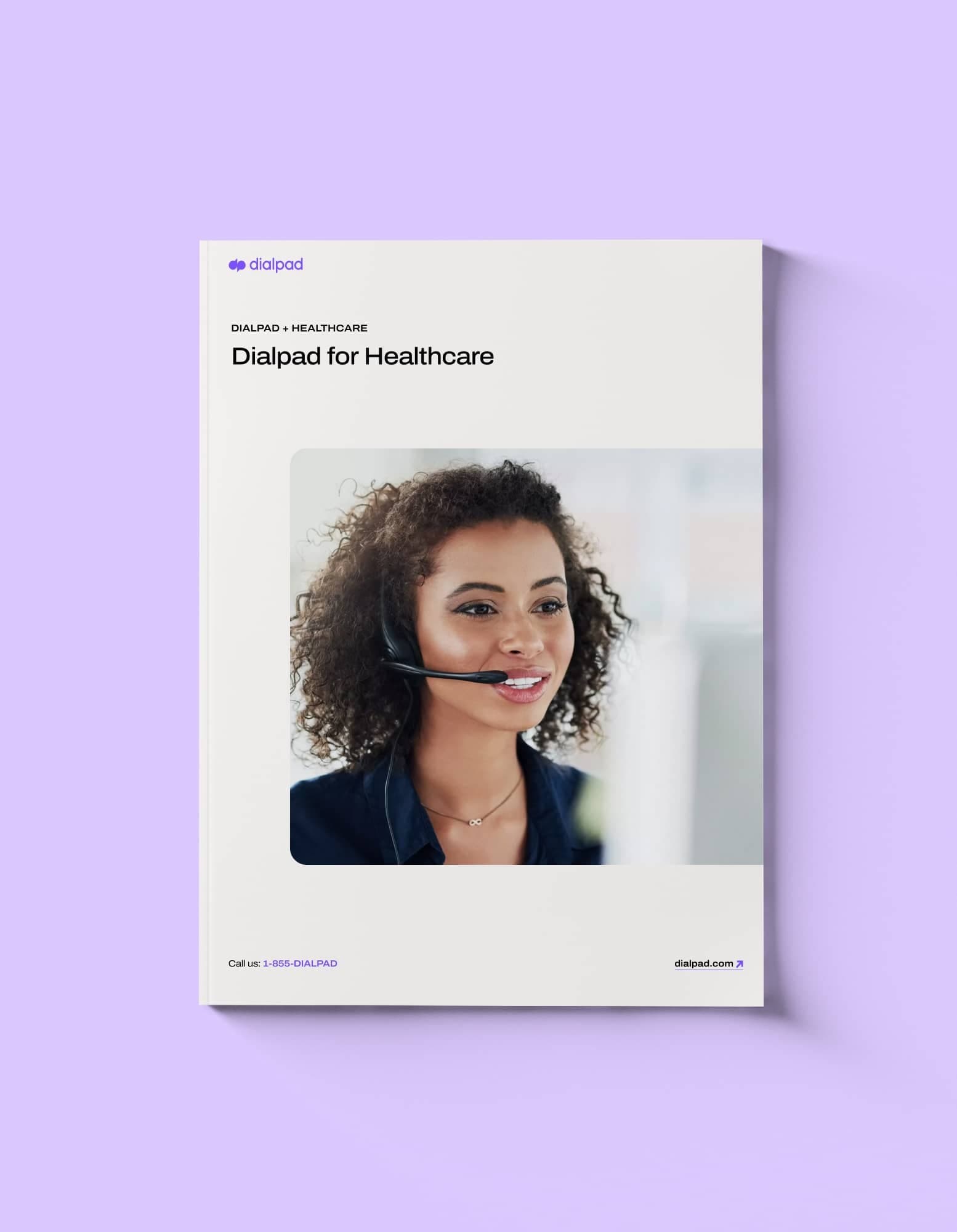 Mockup of a brochure titled DIalpad for Healthcare