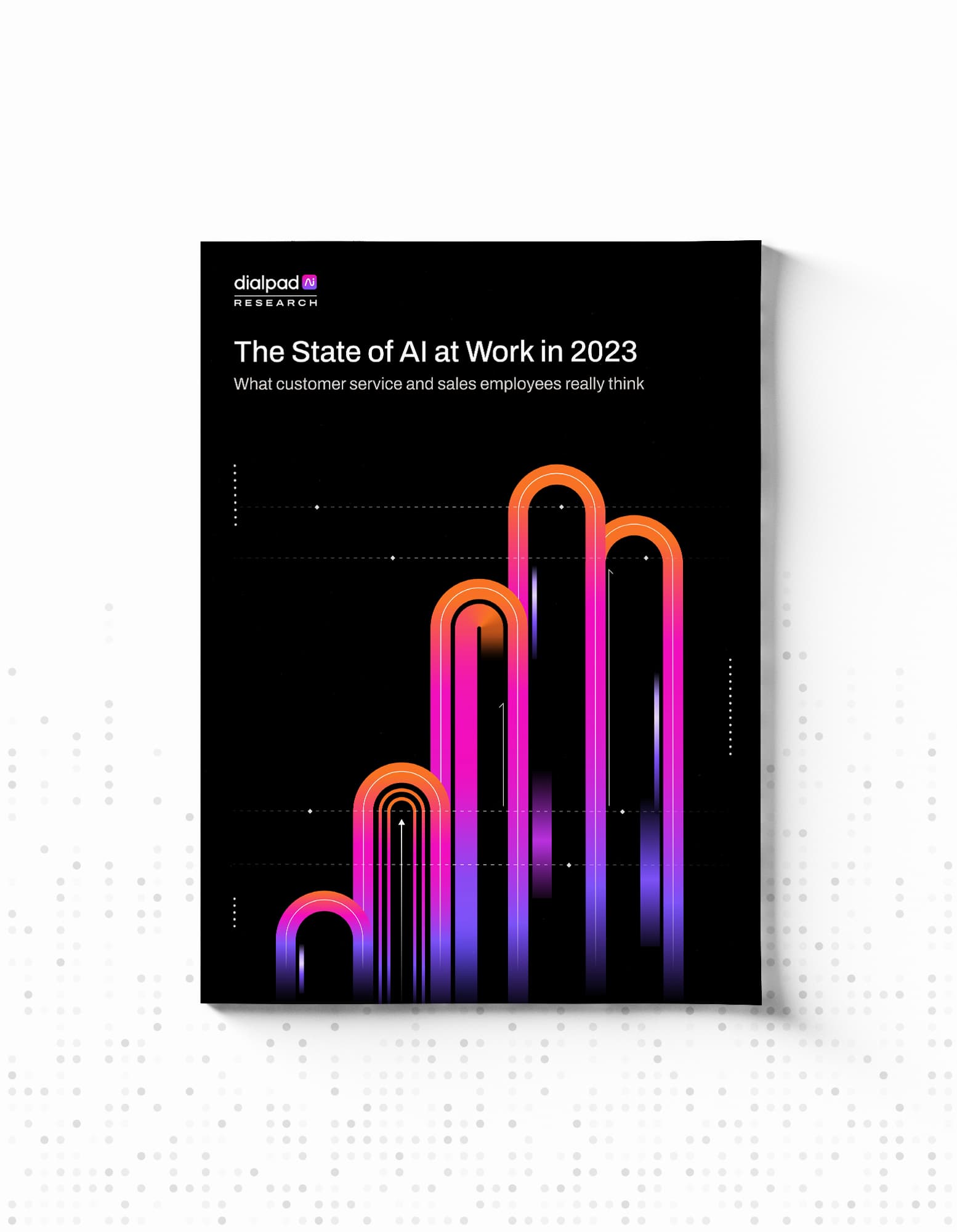 Mockup of a research titled State of ai at work in 2023